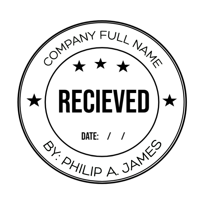 Business Received Stamp Template Editable Company Stamp Design